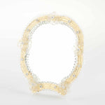 Load image into Gallery viewer, Elegante specchio artigianale da tavolo &quot;Ortensia&quot; con riflessi Oro e dettagli floreali in Cristallo
