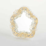 Load image into Gallery viewer, Piccolo specchio artigianale da tavolo &quot;Peonia&quot; con riflessi Oro e dettagli floreali in Cristallo
