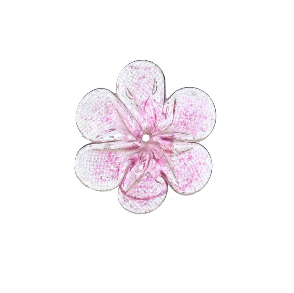 fiore in vetro di murano colore rosa