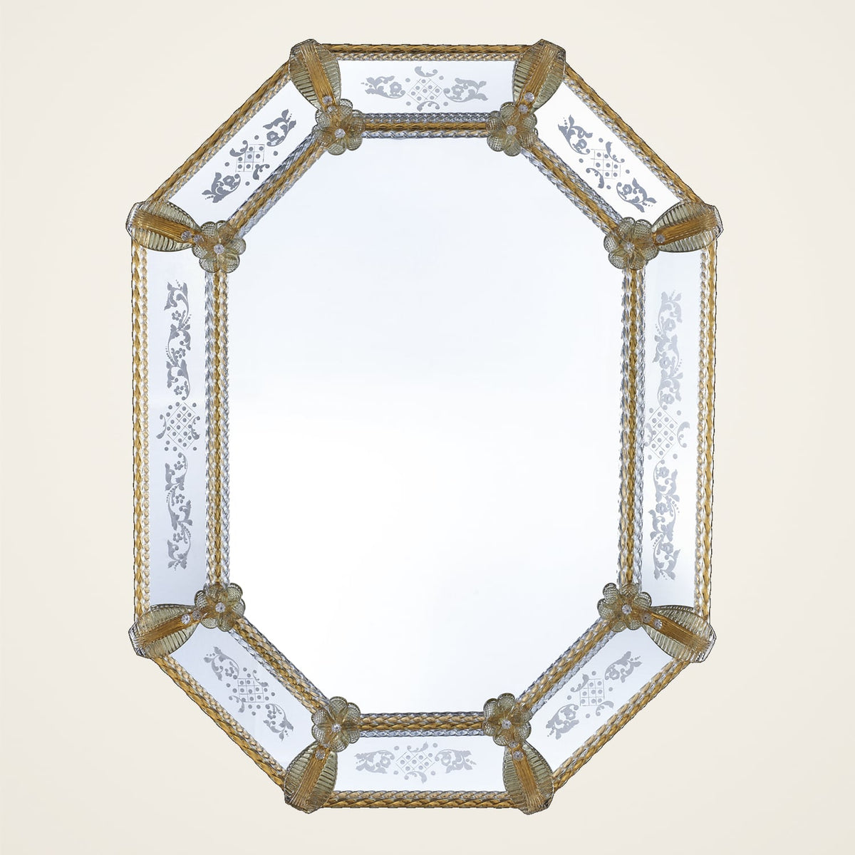 Priuli — octagonal Murano glass mirror handcrafted in Italy