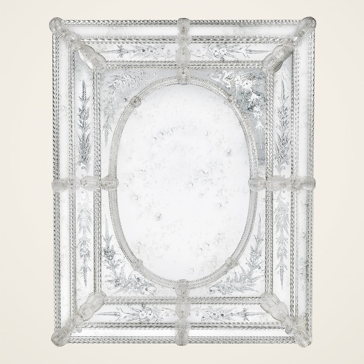 Anafesto — oval Murano glass mirror handcrafted in Italy