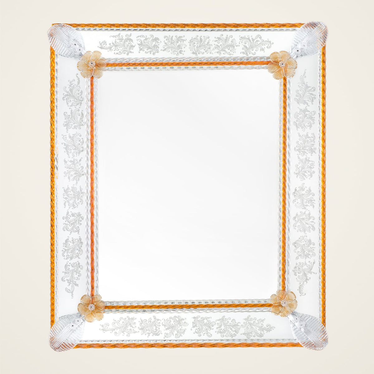 Bembo — rectangular Murano glass mirror handcrafted in Italy