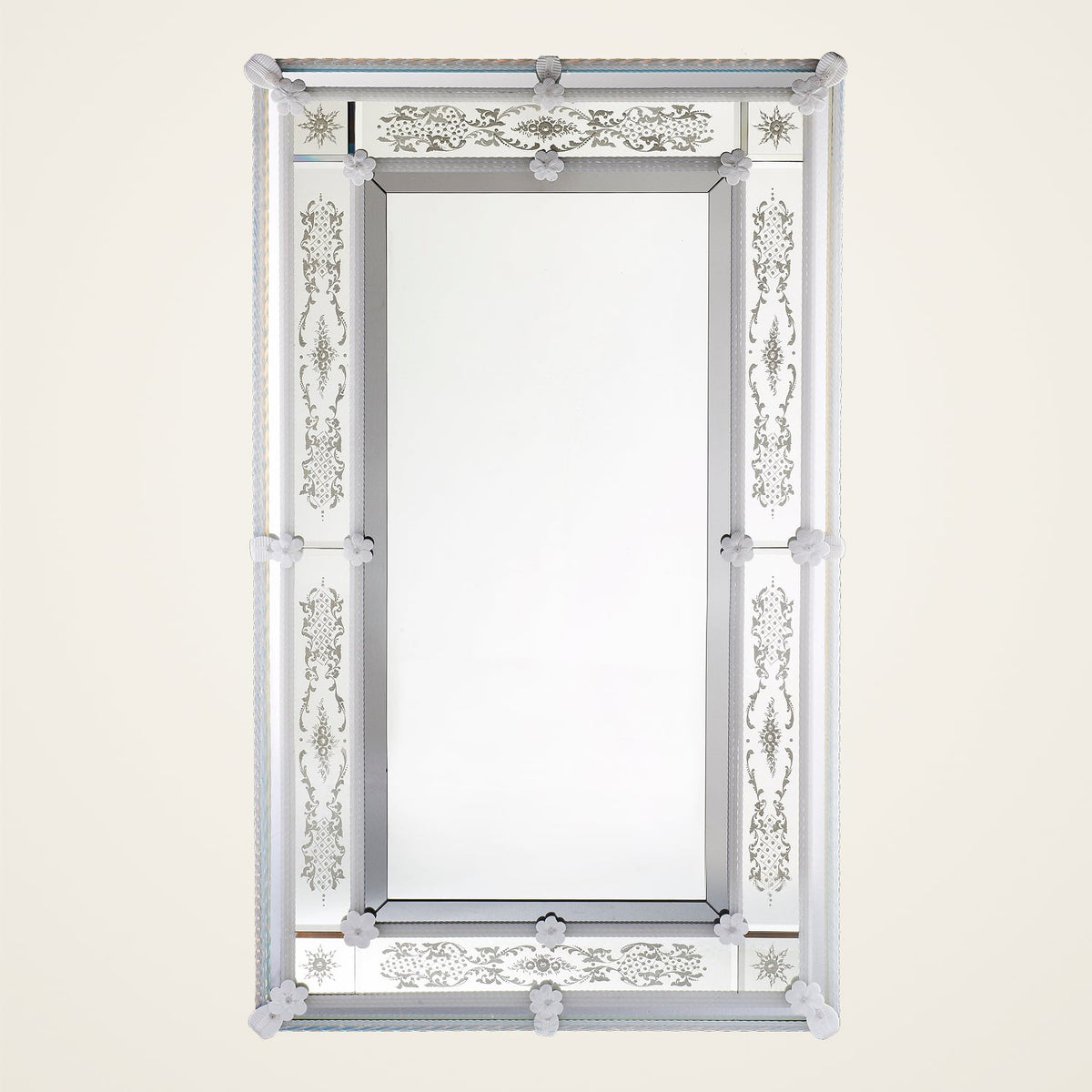 Candiano — Murano glass mirror with lights handcrafted in Italy