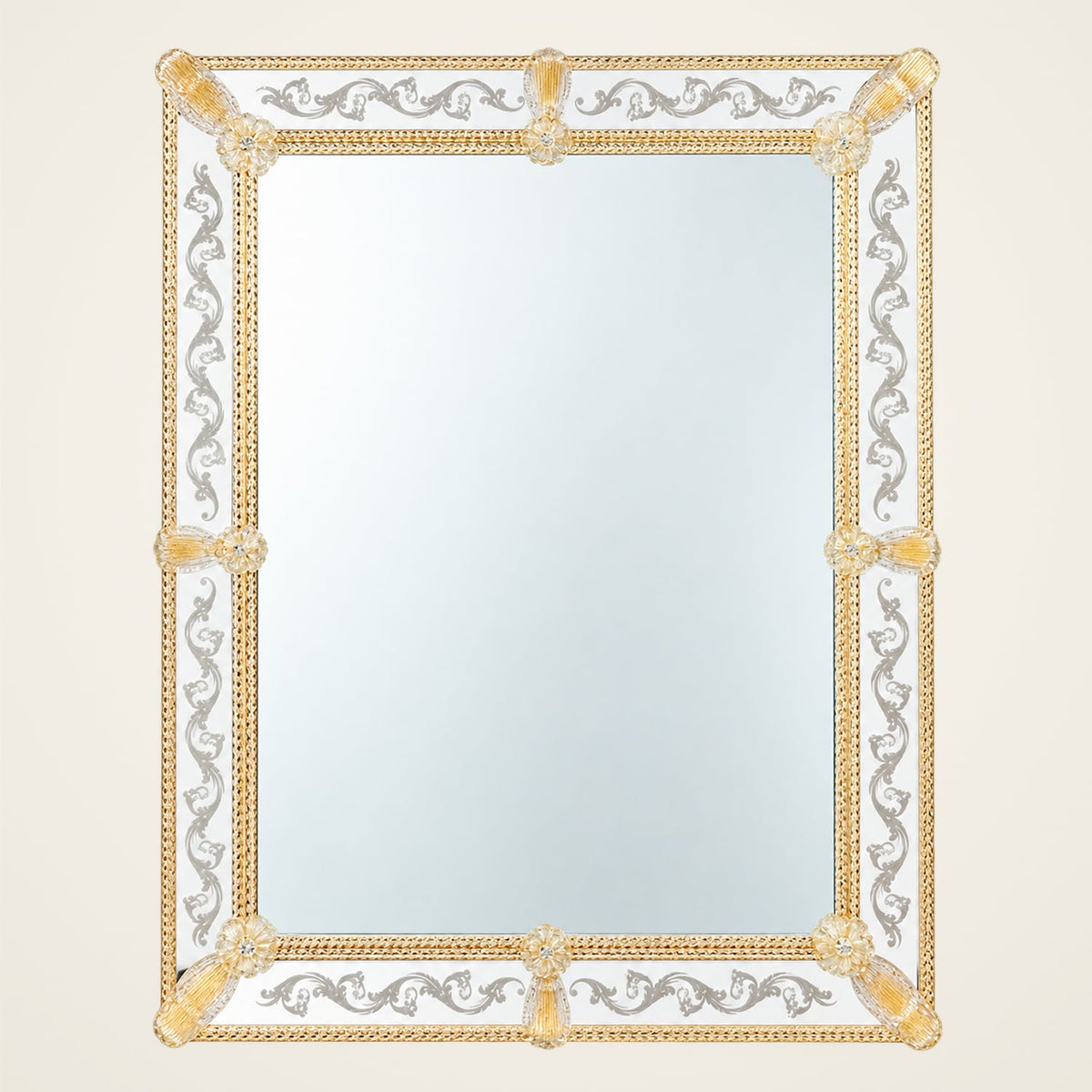 Contarini — rectangular Murano glass mirror handcrafted in Italy