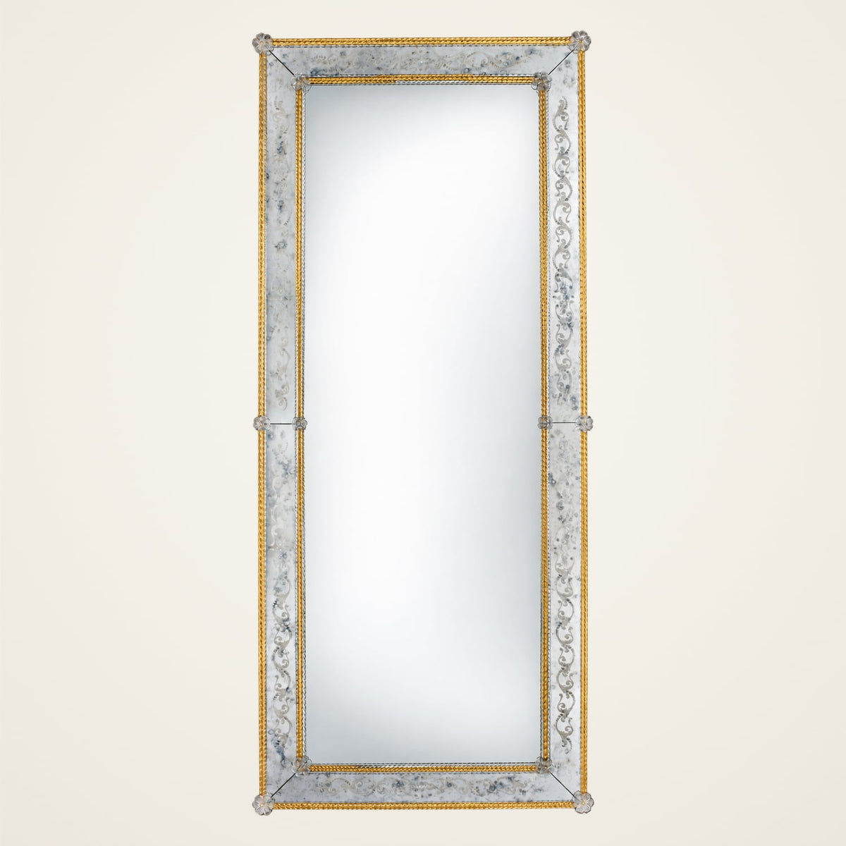 Da Ponte — rectangular Murano glass mirror handcrafted in Italy