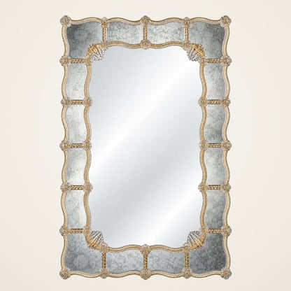 Foscari — Murano glass mirror with lights handcrafted in Italy