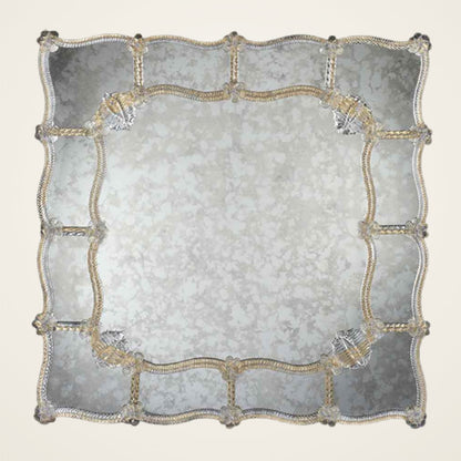 Foscari — Murano glass mirror with lights, alternate view