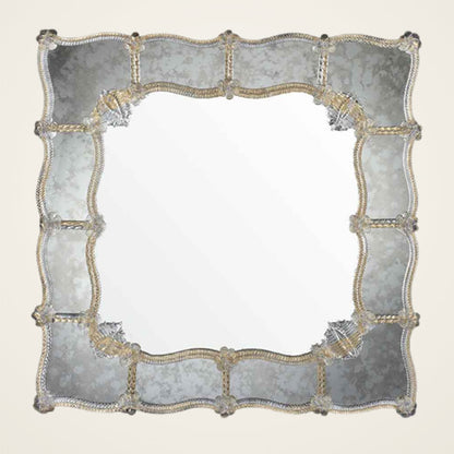 Foscari — Murano glass mirror with lights, alternate view