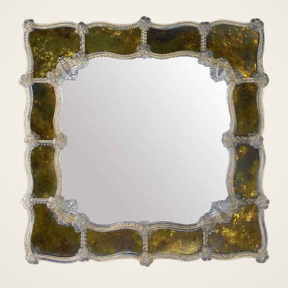 Foscari — Murano glass mirror with lights, alternate view