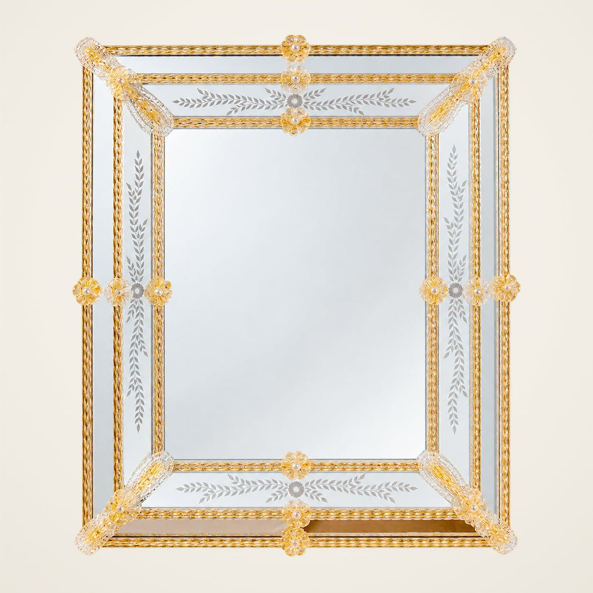 Orseolo — Murano glass mirror with lights handcrafted in Italy