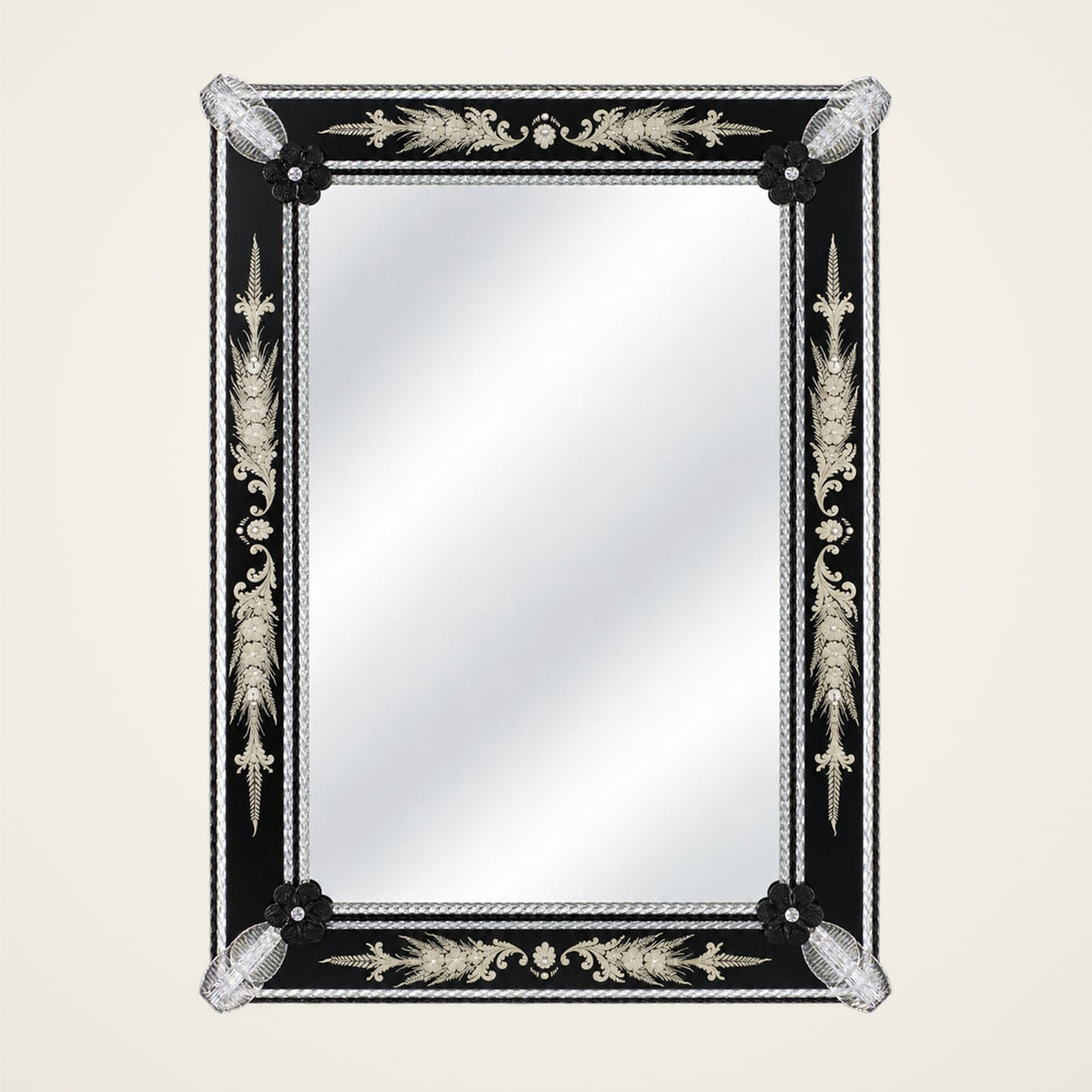 Renier — Murano glass mirror with lights handcrafted in Italy