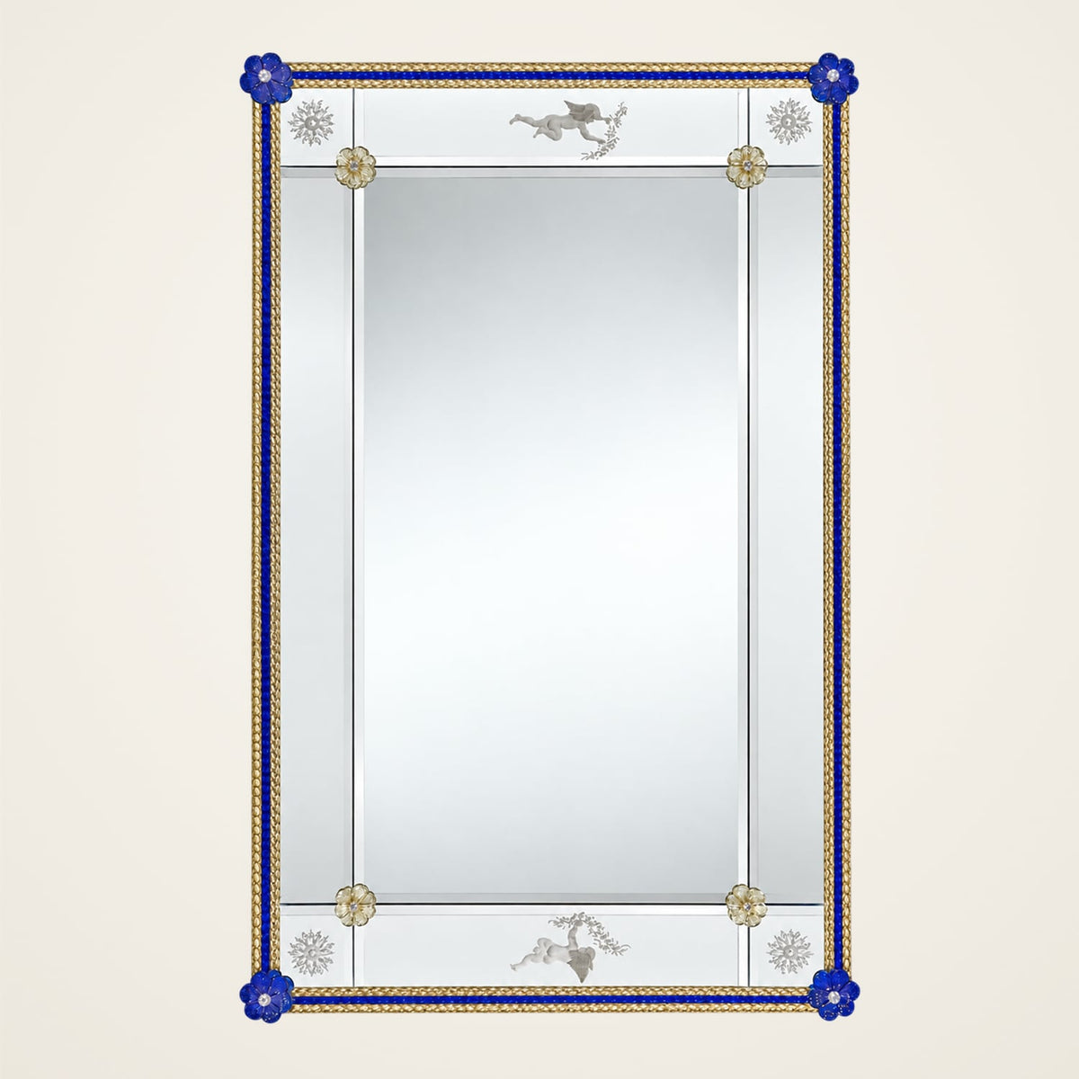 Venier — Murano glass mirror with lights handcrafted in Italy