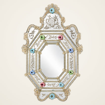 Zordi — Venetian mirror with Murano glass curls, alternate view